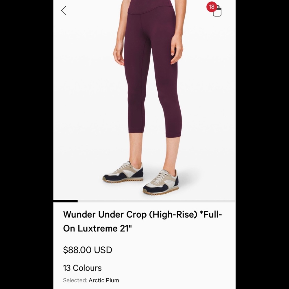 Lululemon Wunder Under crop 21” flux